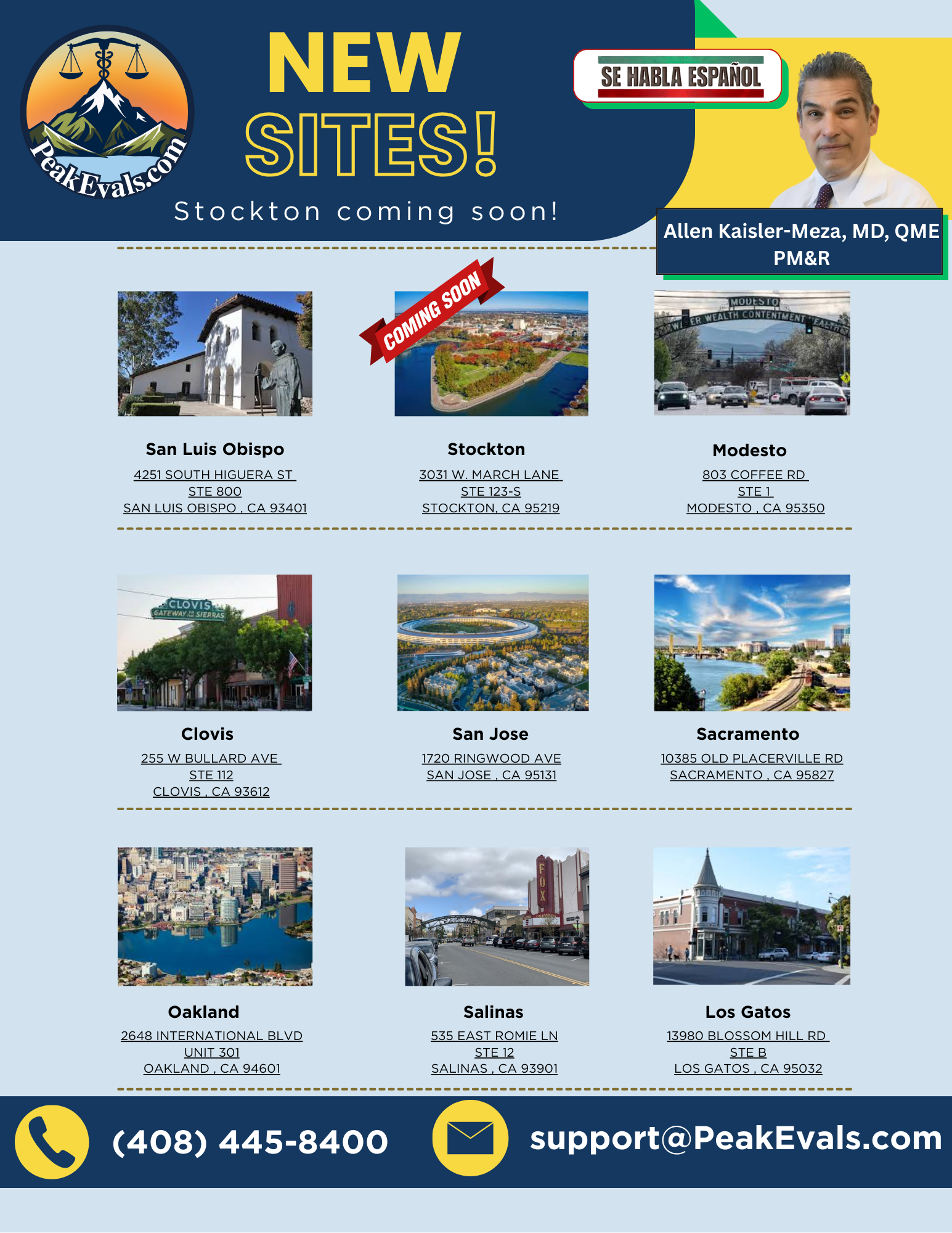 Dr. Meza has 9 QME locations!